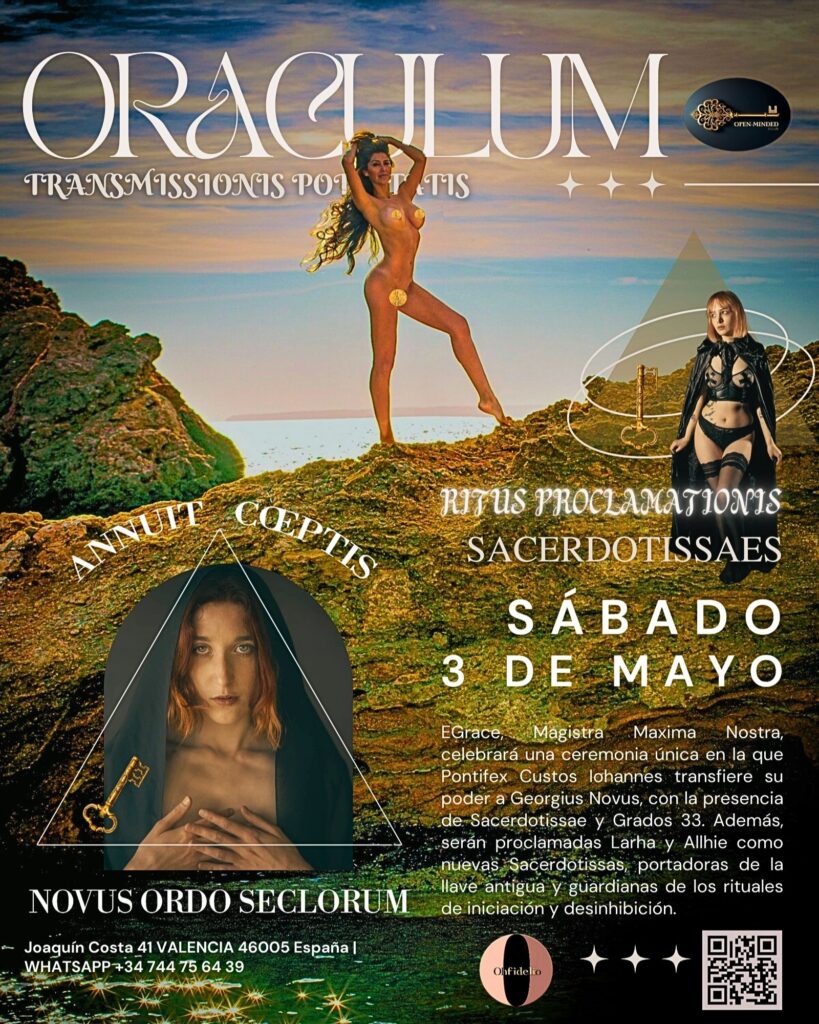 sábado 3 de mayo, ORACULUM TRANSMISSIONIS POTESTATIS & RITUS PROCLAMATIONIS SACERDOTISSAE 1 SADERDOTISSAS LARA ALLIE